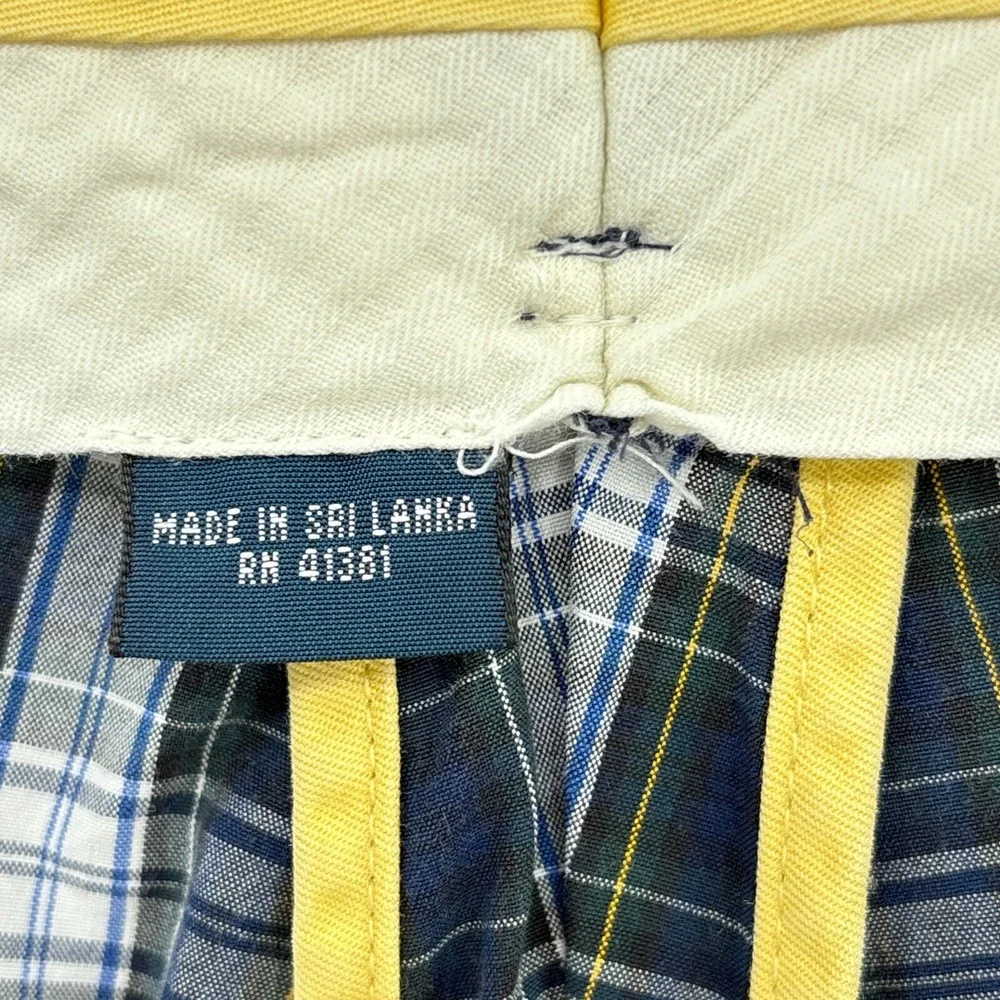 Vintage Polo Ralph Lauren Shorts Mens 34 Plaid Navy Blue Green Tartan 10